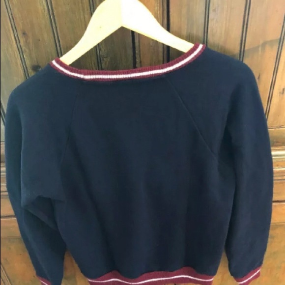 JCrew Collegiate-Style Sweatshirt Ringer Trim (S) - Picture 5 of 6